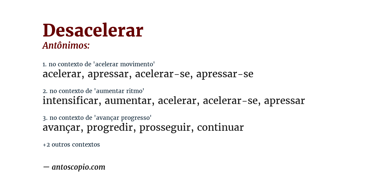 Antônimo de desacelerar