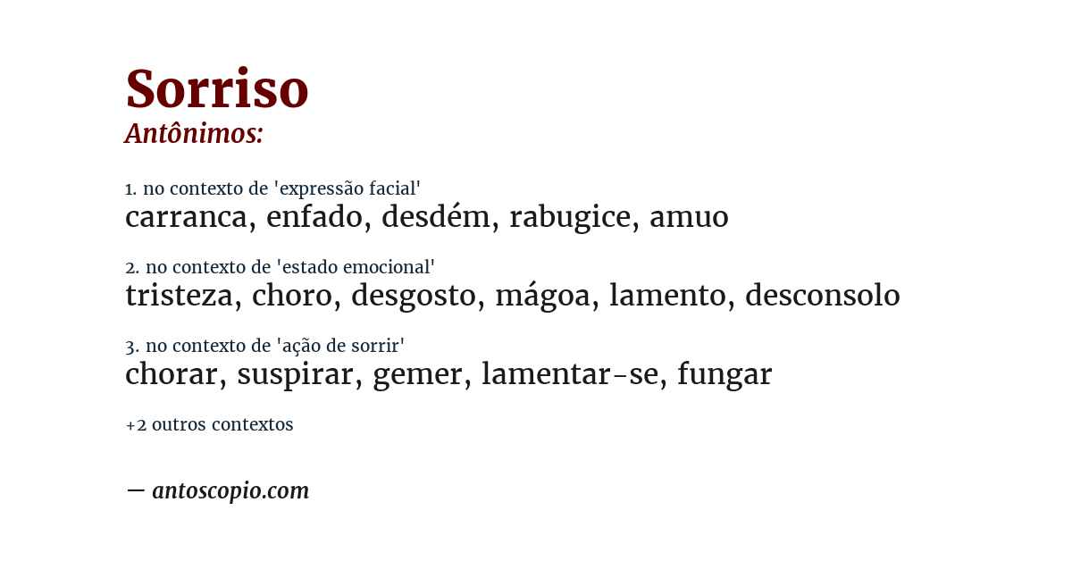 Antônimo de sorriso