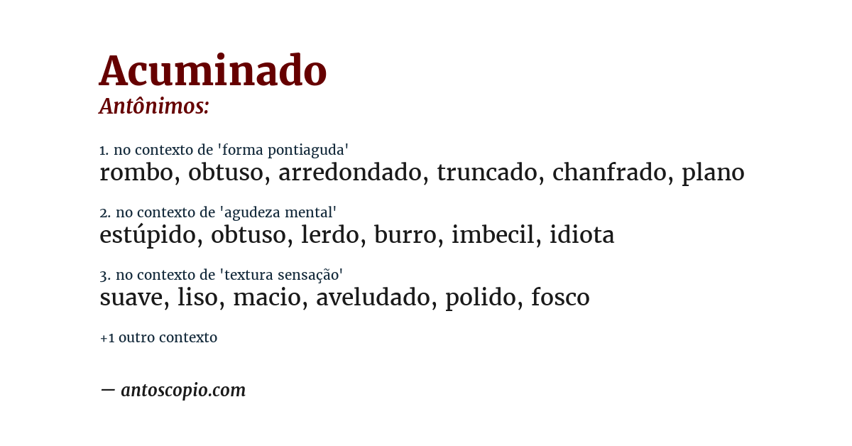 Antônimo de acuminado