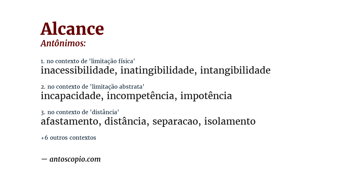 Antônimo de alcance