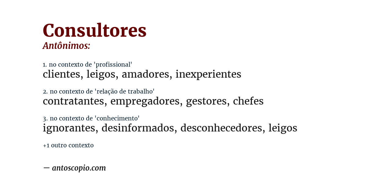 Antônimo de consultores