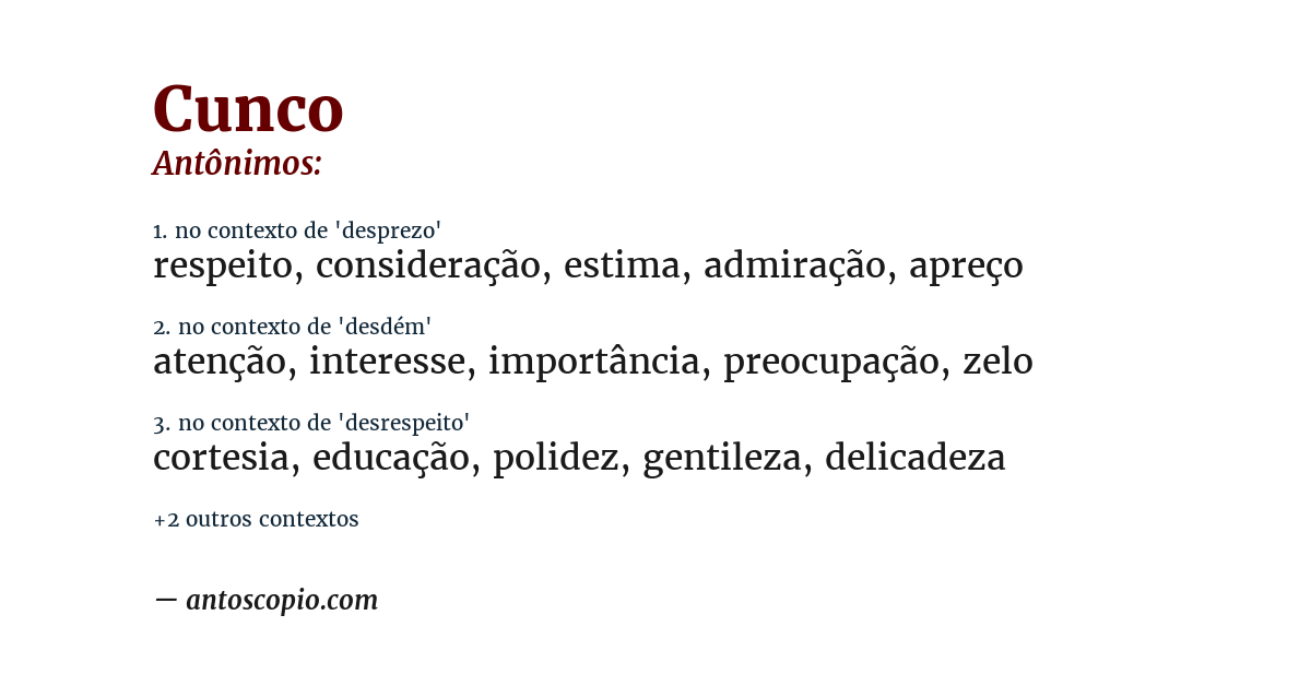 Antônimo de cunco