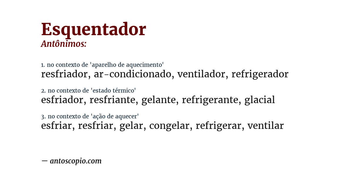 Antônimo de esquentador