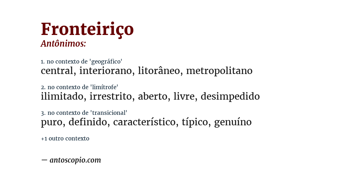 Antônimo de fronteiriço