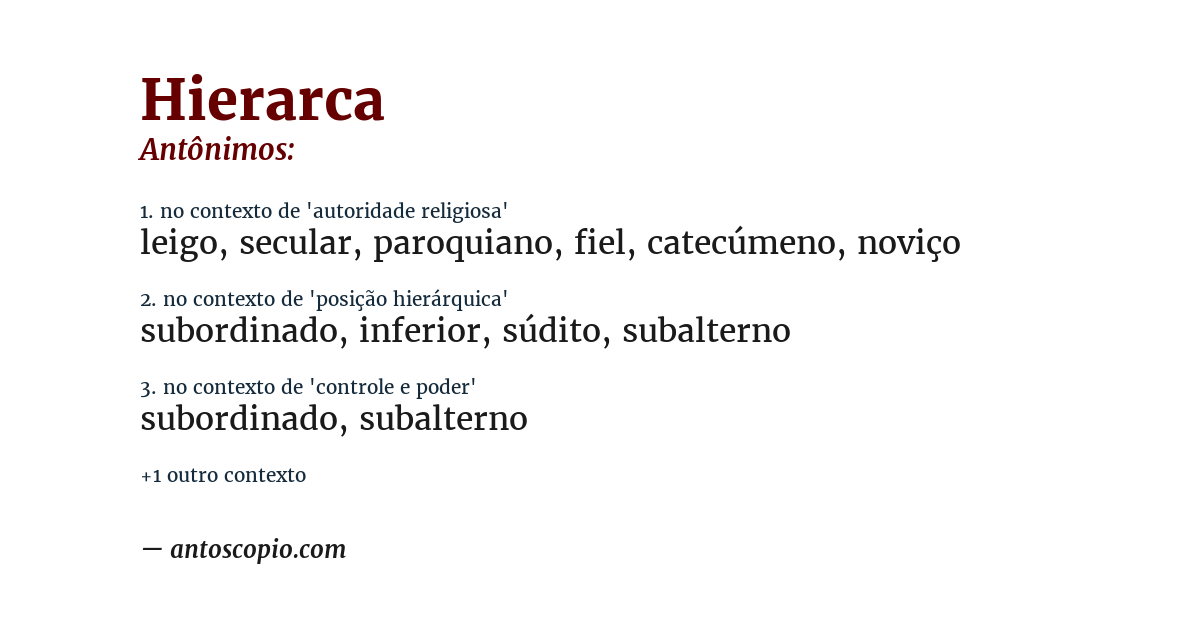 Antônimo de hierarca