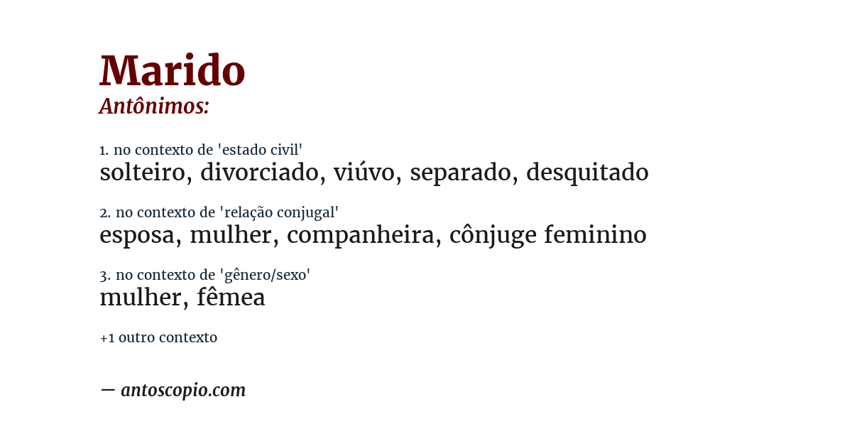Antônimo de marido
