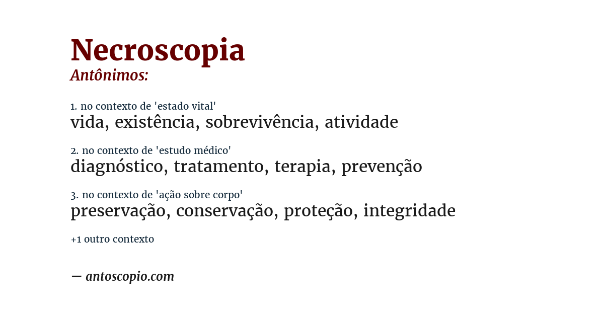 Antônimo de necroscopia