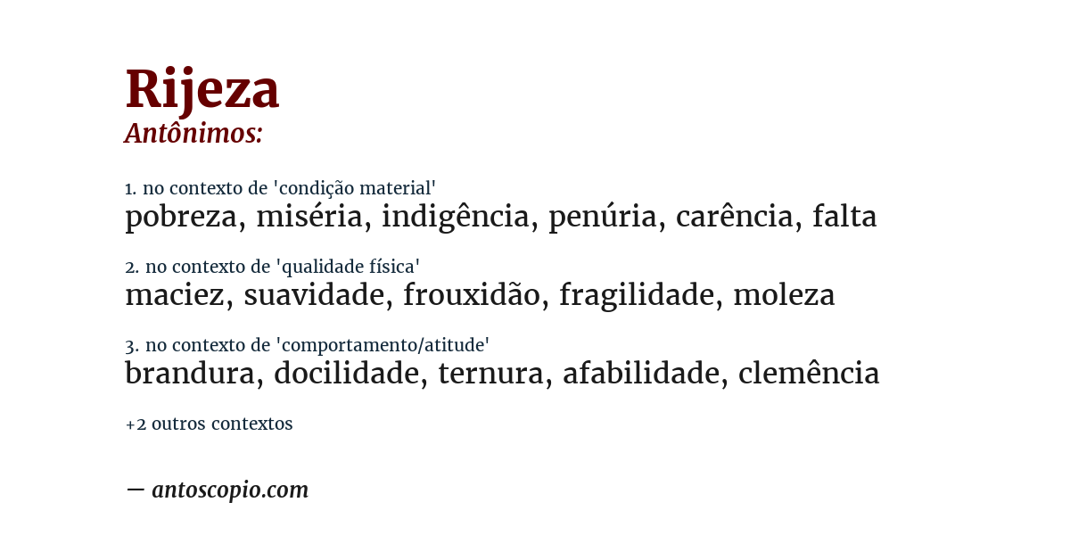 Antônimo de rijeza