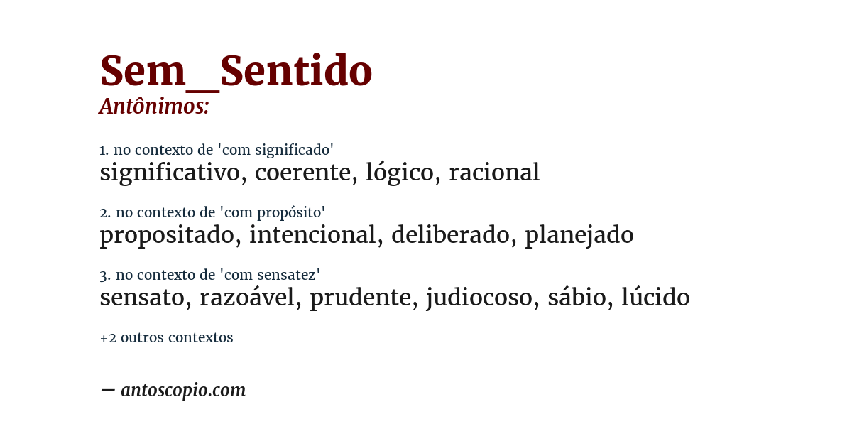 Antônimo de sem_sentido