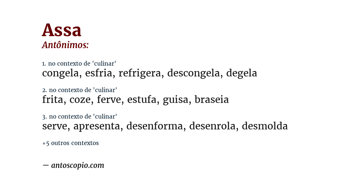 Antônimo de assa