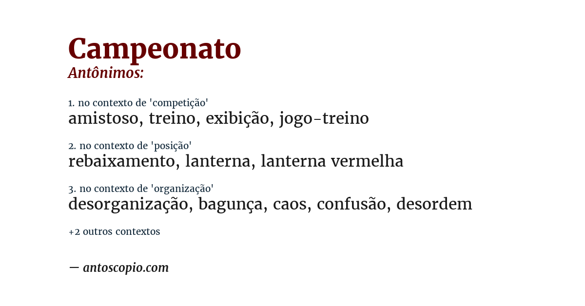 Antônimo de campeonato