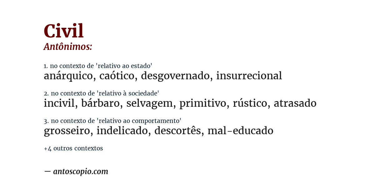 Antônimo de civil
