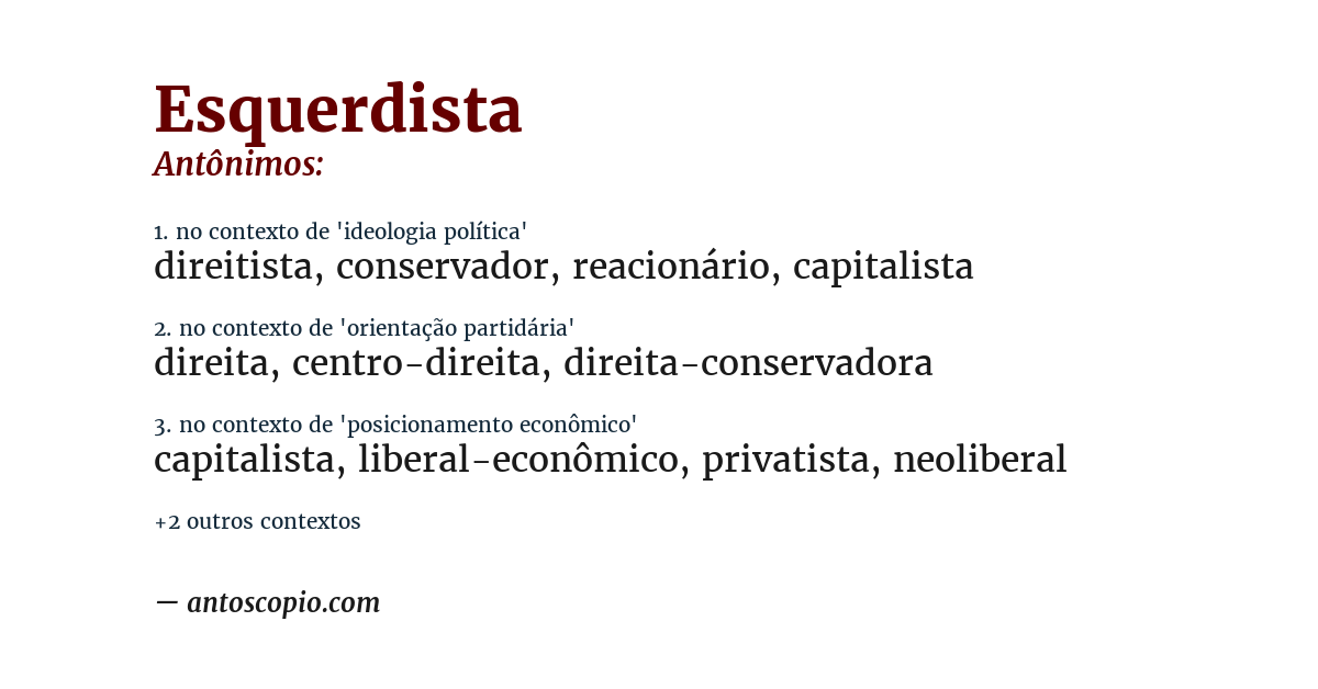 Antônimo de esquerdista