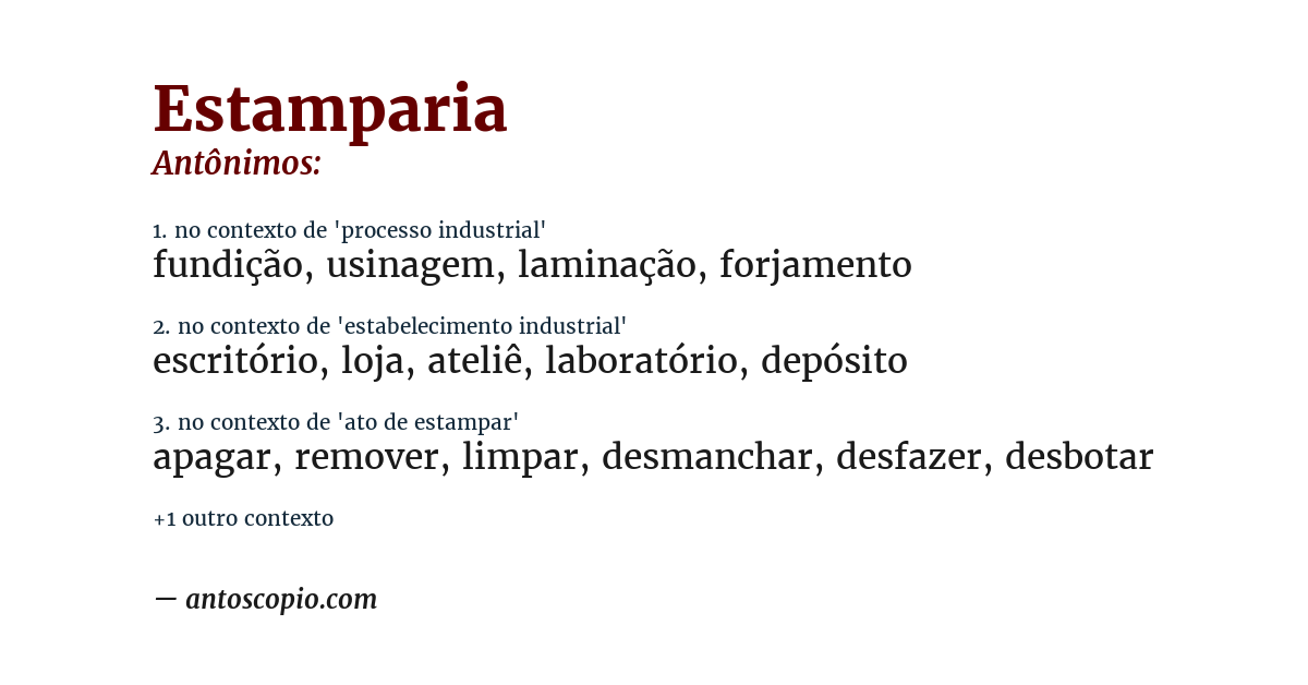 Antônimo de estamparia
