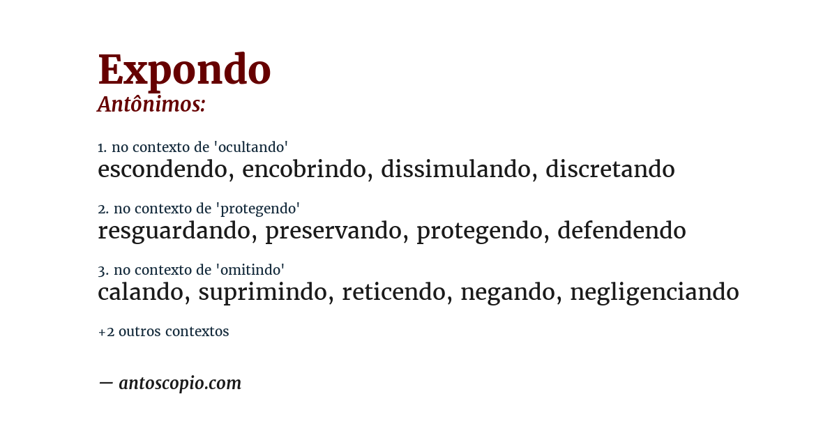 Antônimo de expondo
