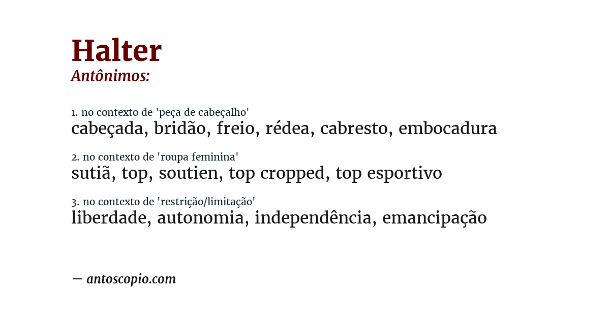 Antônimo de halter