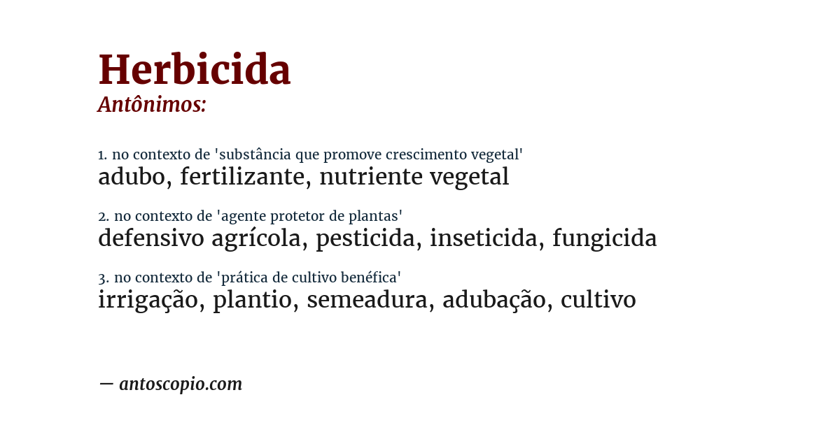 Antônimo de herbicida