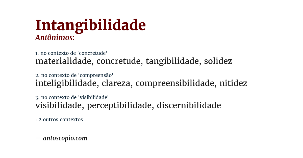 Antônimo de intangibilidade