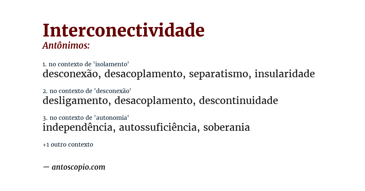 Antônimo de interconectividade