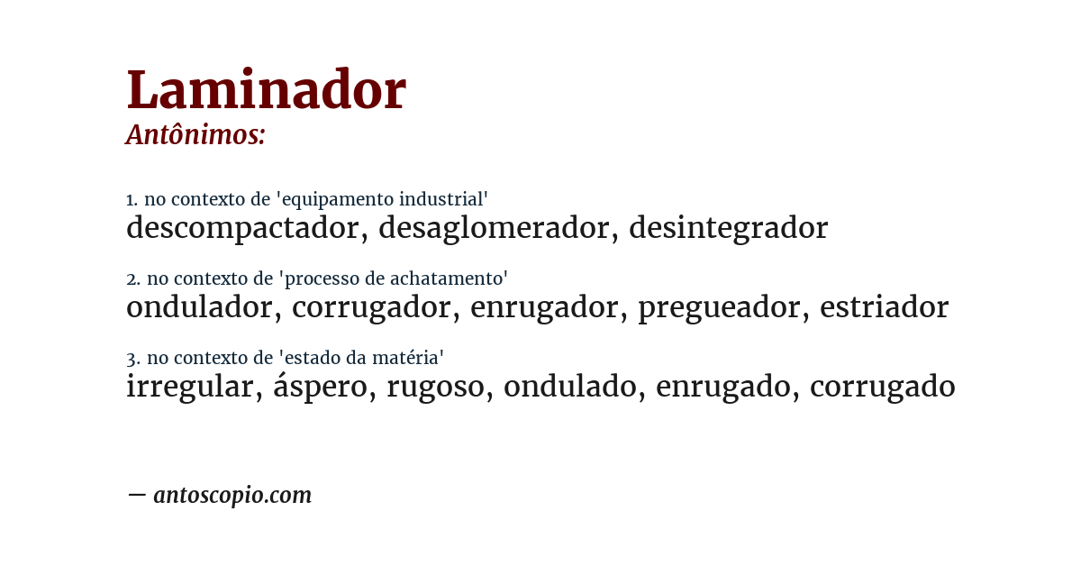 Antônimo de laminador