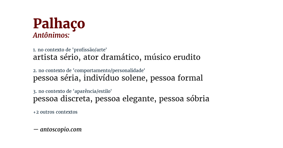 Antônimo de palhaço