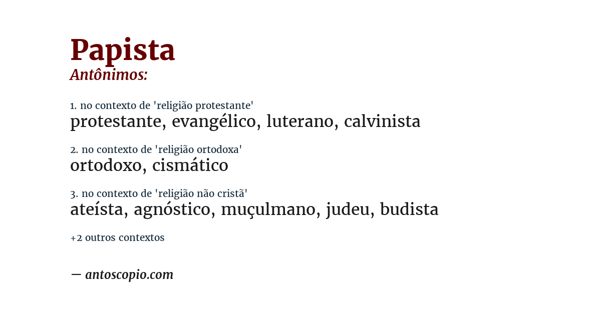 Antônimo de papista