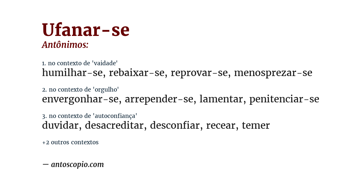 Antônimo de ufanar-se