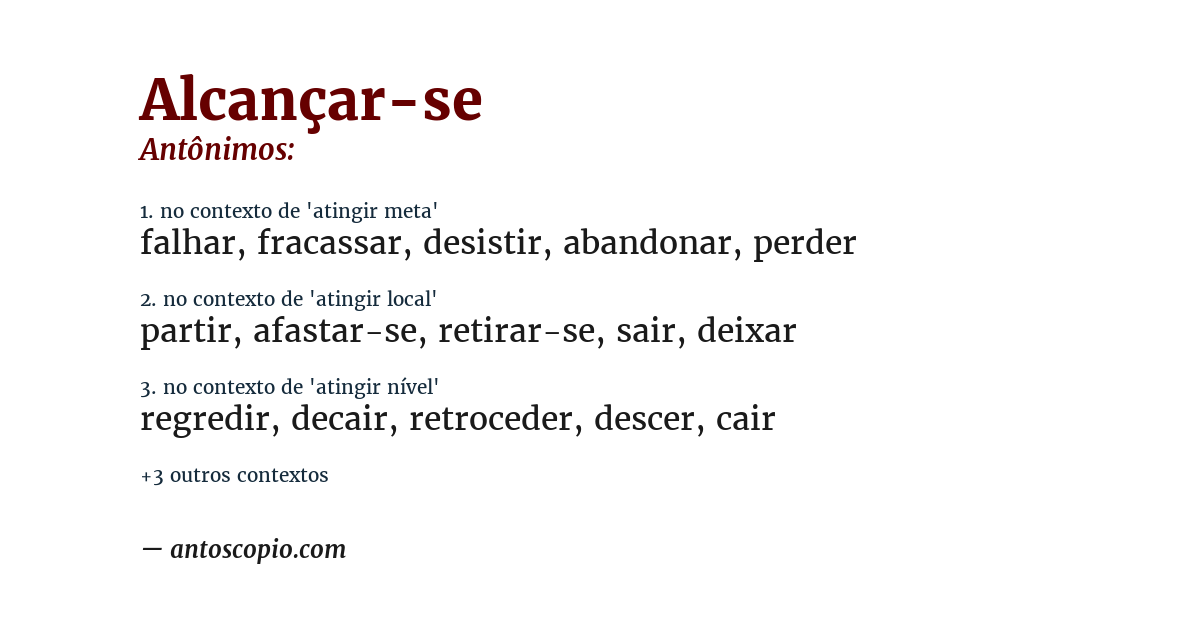 Antônimo de alcançar-se