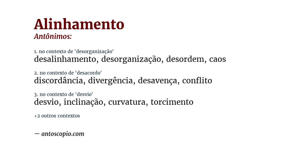 Antônimo de alinhamento