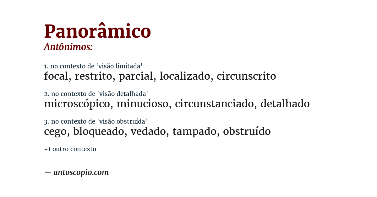 Antônimo de panorâmico