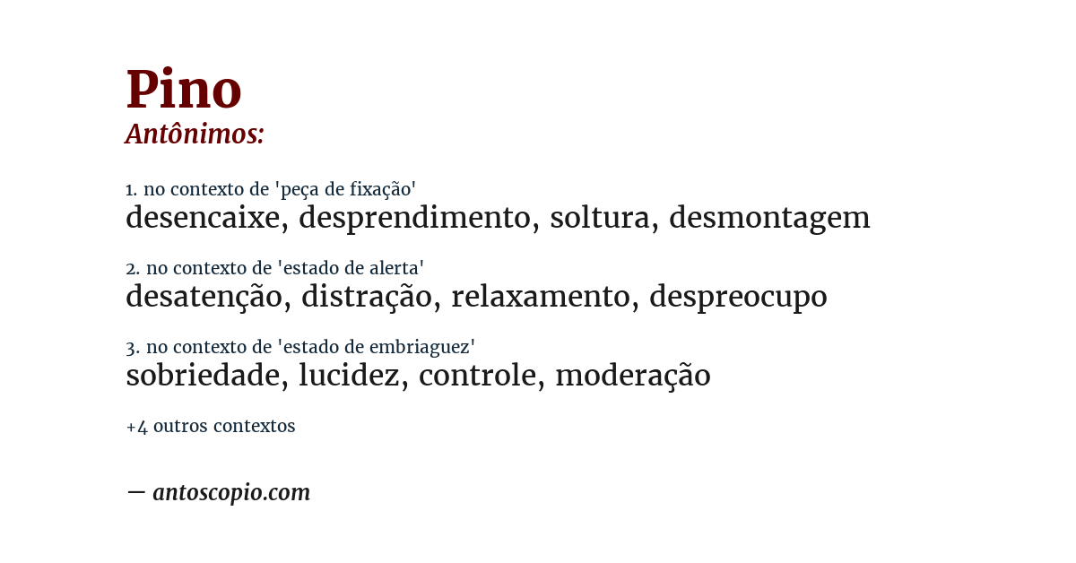 Antônimo de pino
