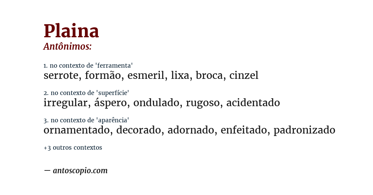 Antônimo de plaina