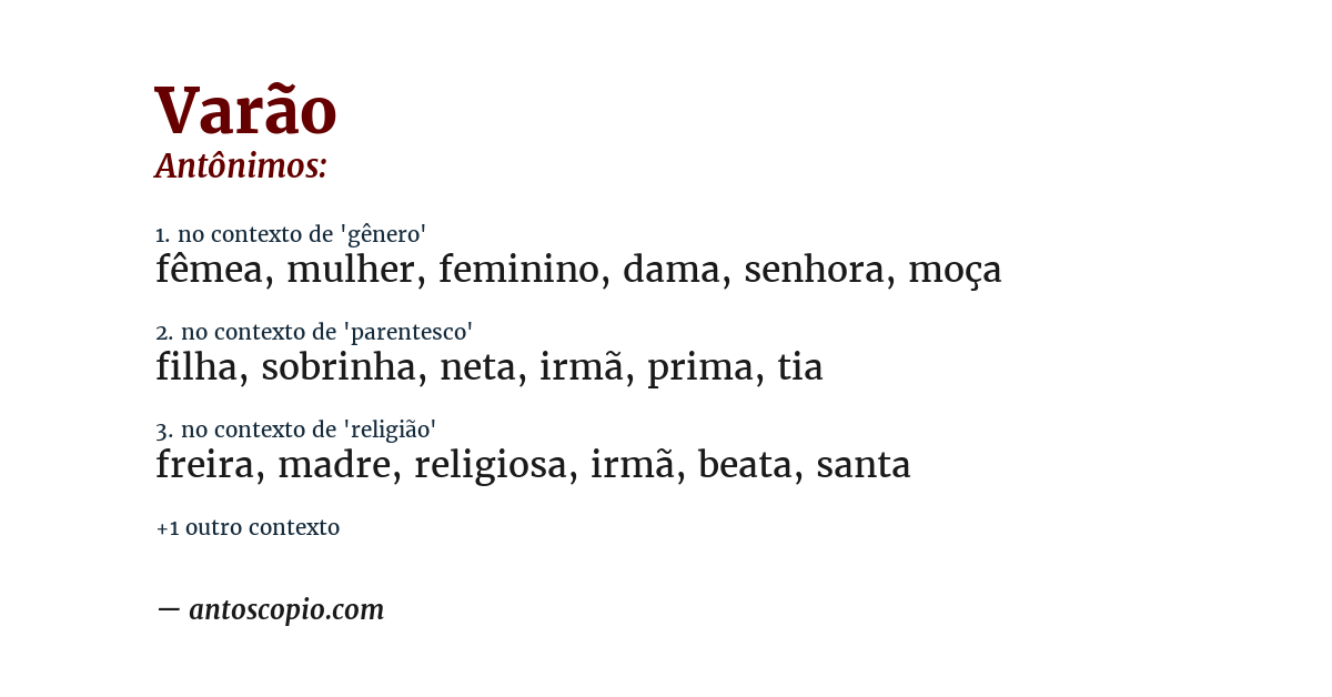 Antônimo de varão