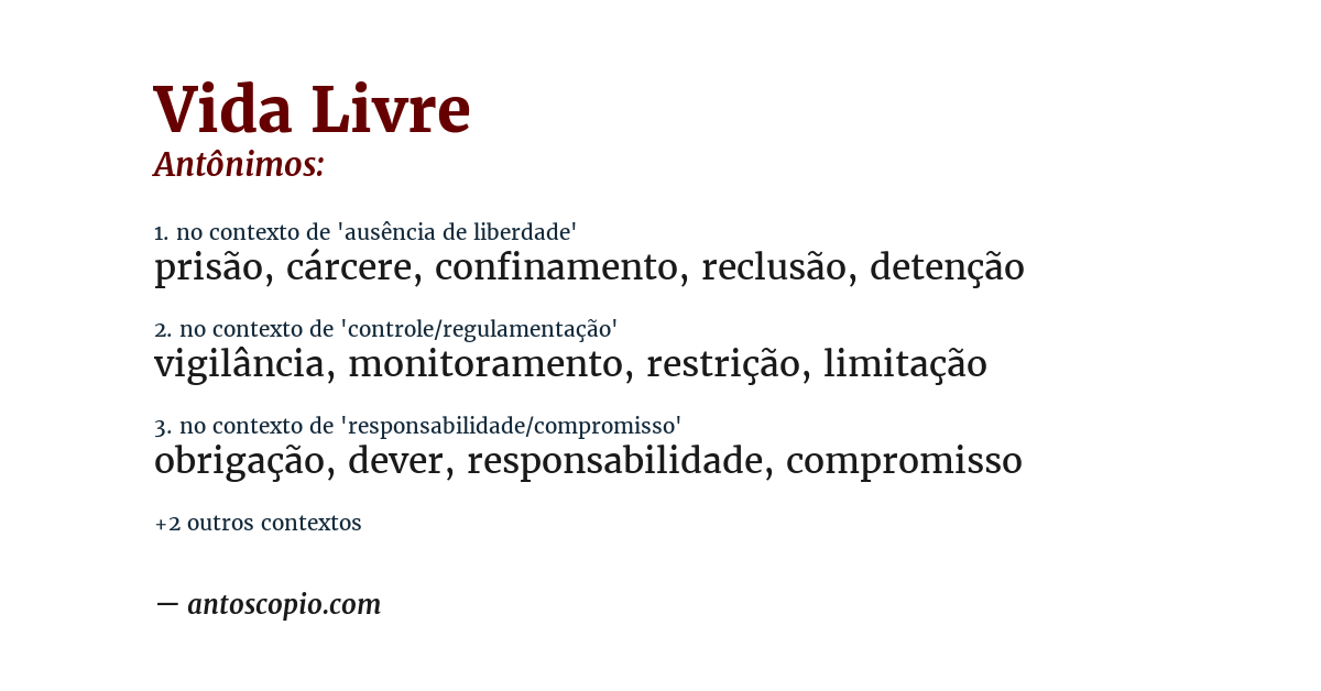Antônimo de vida livre