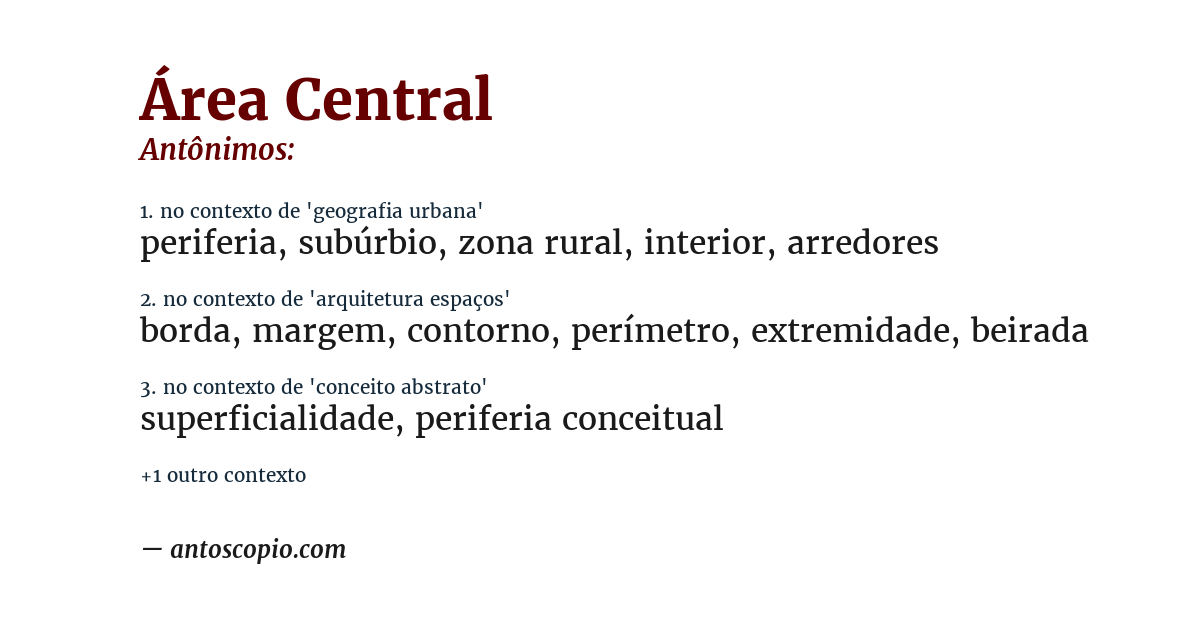 Antônimo de área central