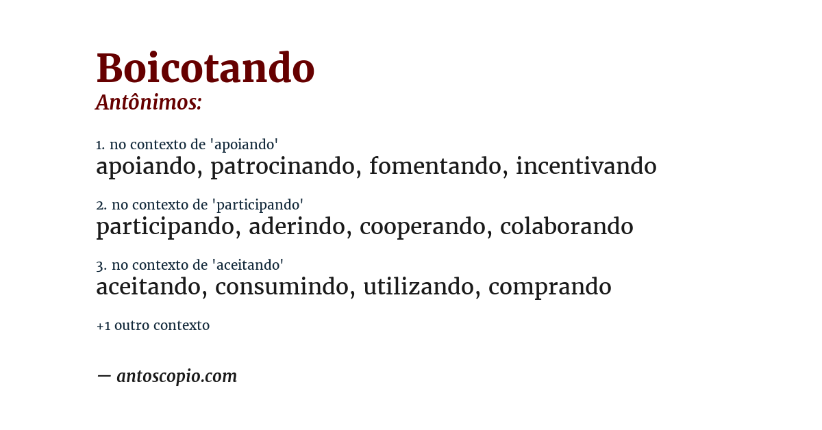 Antônimo de boicotando