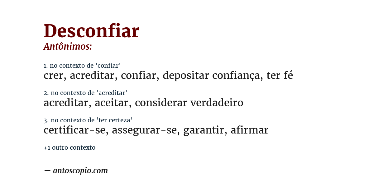 Antônimo de desconfiar