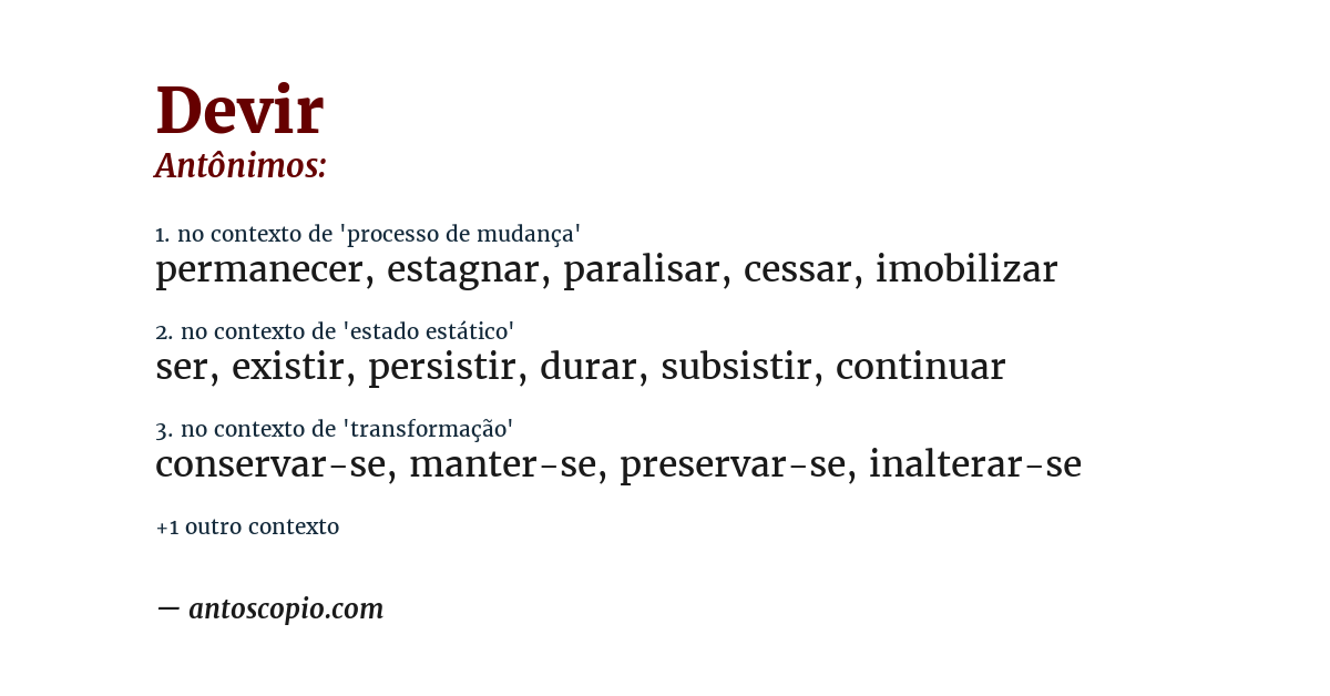 Antônimo de devir
