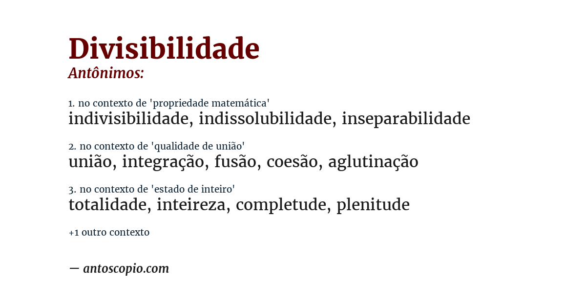 Antônimo de divisibilidade