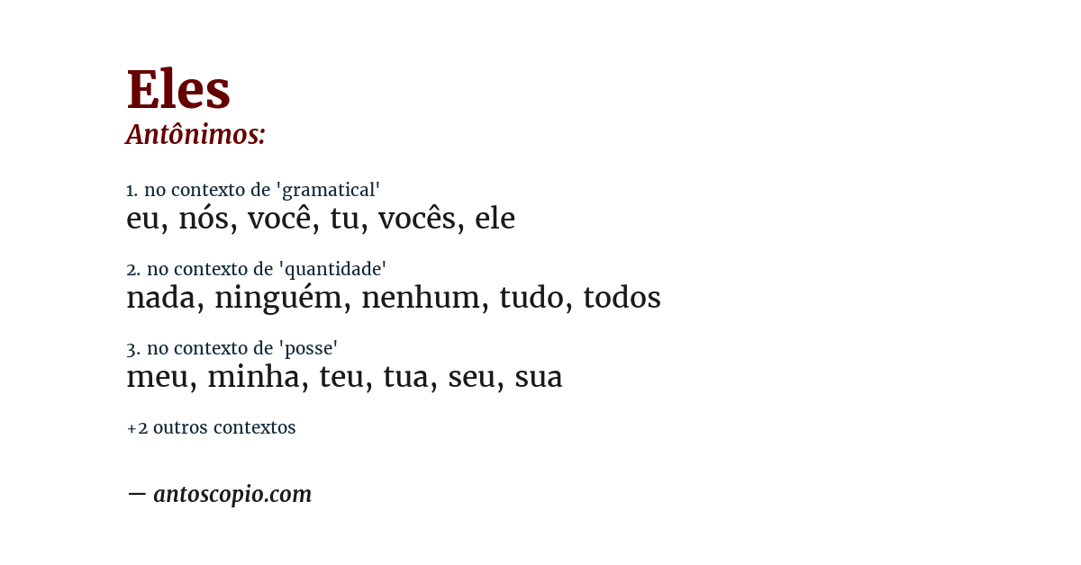 Antônimo de eles