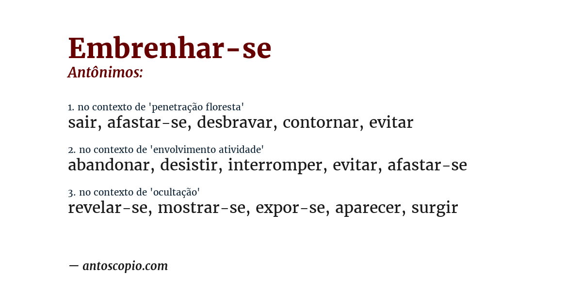 Antônimo de embrenhar-se
