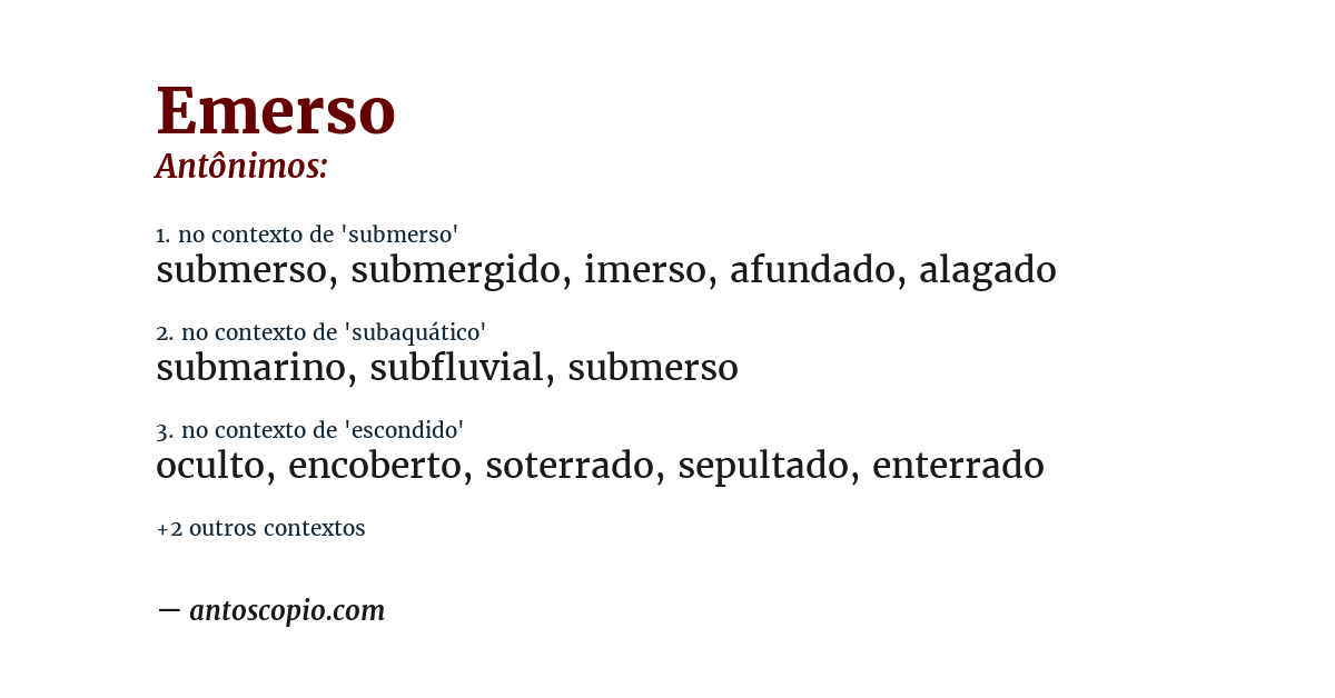 Antônimo de emerso