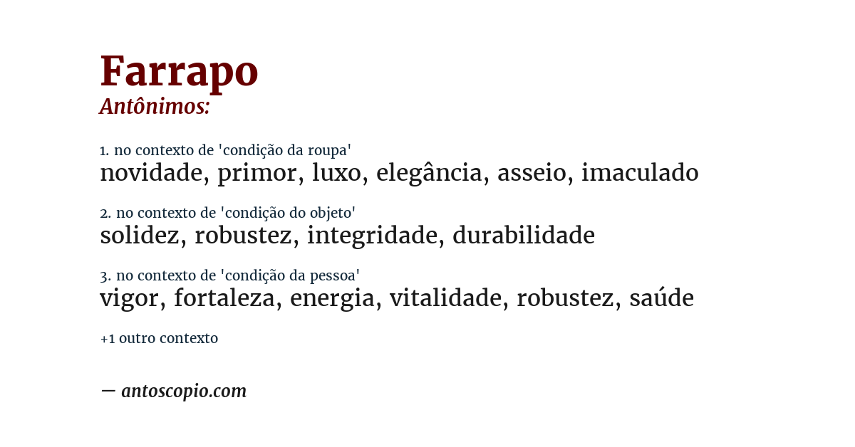 Antônimo de farrapo