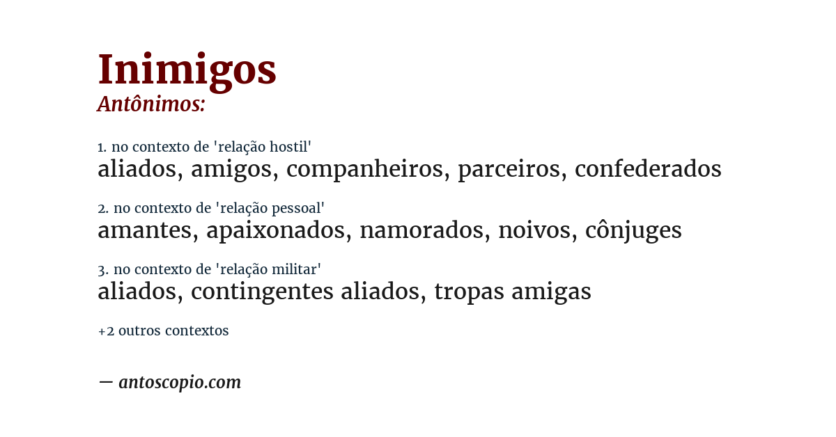 Antônimo de inimigos