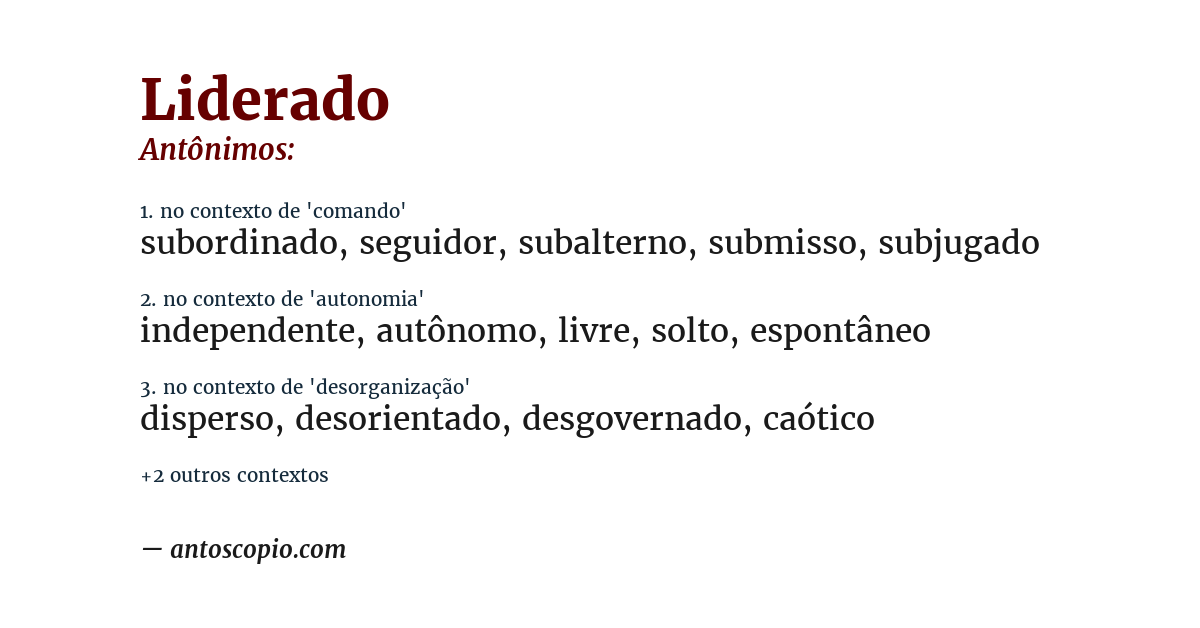 Antônimo de liderado