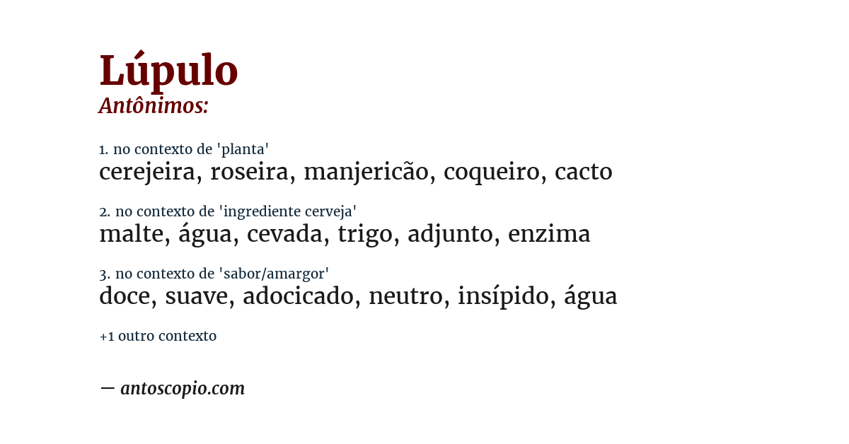 Antônimo de lúpulo