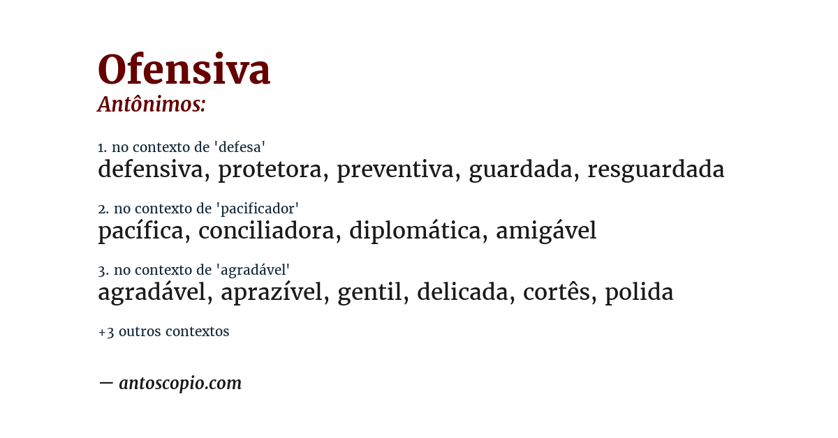 Antônimo de ofensiva