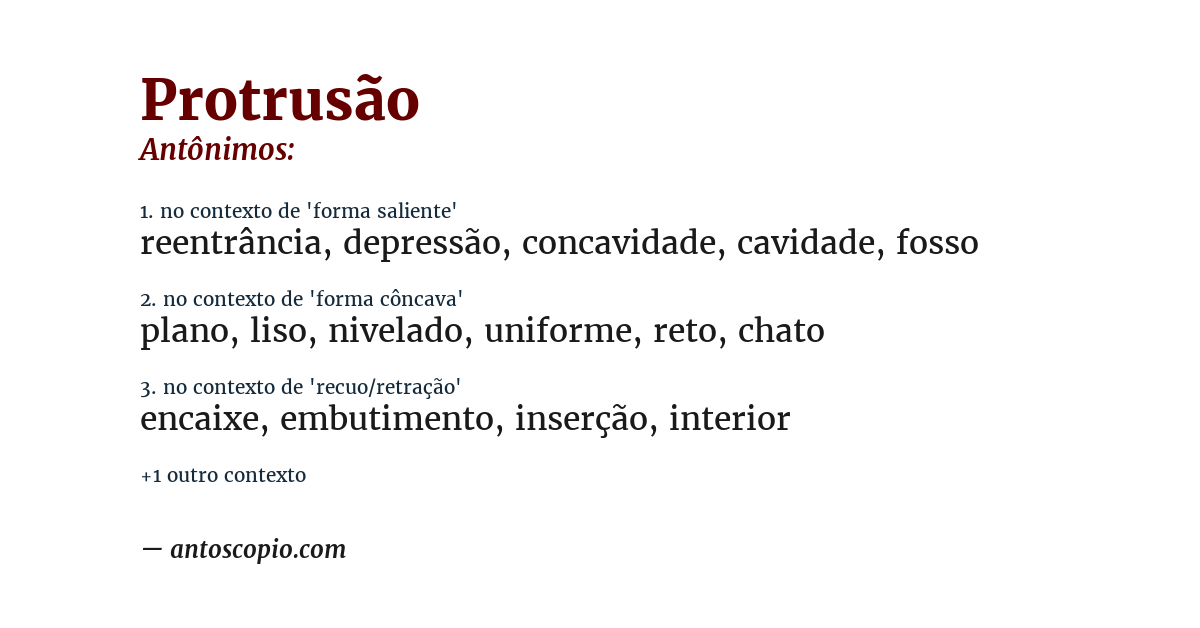 Antônimo de protrusão