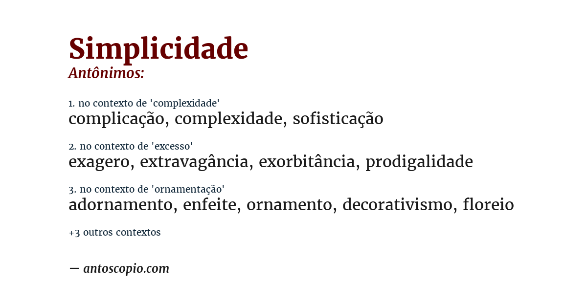 Antônimo de simplicidade