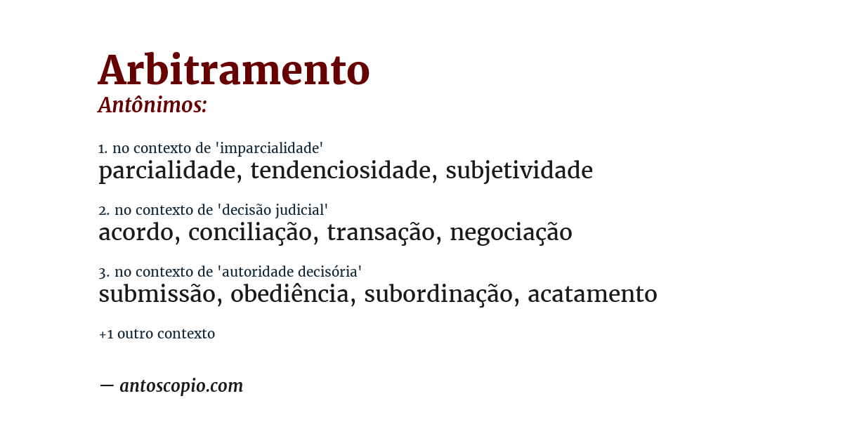 Antônimo de arbitramento